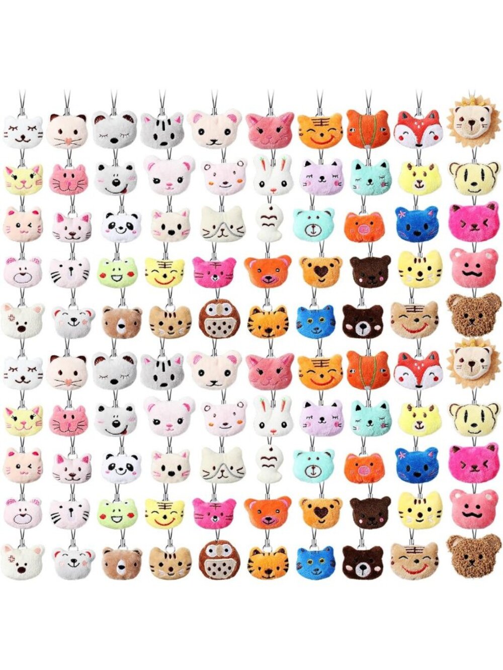 Adorable Mini Plush Stuffed Animals Keychain Set, 150 Cute Collectible Toys